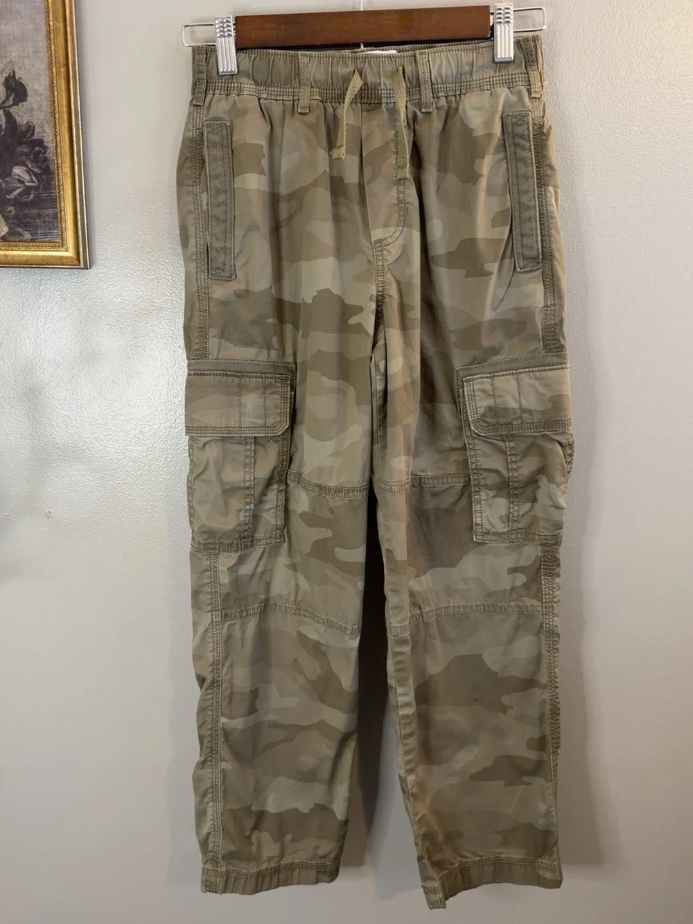 Abercrombie Kids 11/12 Camo Baggy Cargo Pants Utility Drawstring
